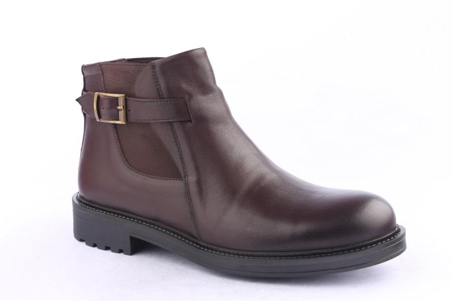 D.moro Shoes Men Leather Ankle Boots For Winter: M058 Brown (Wholesale)