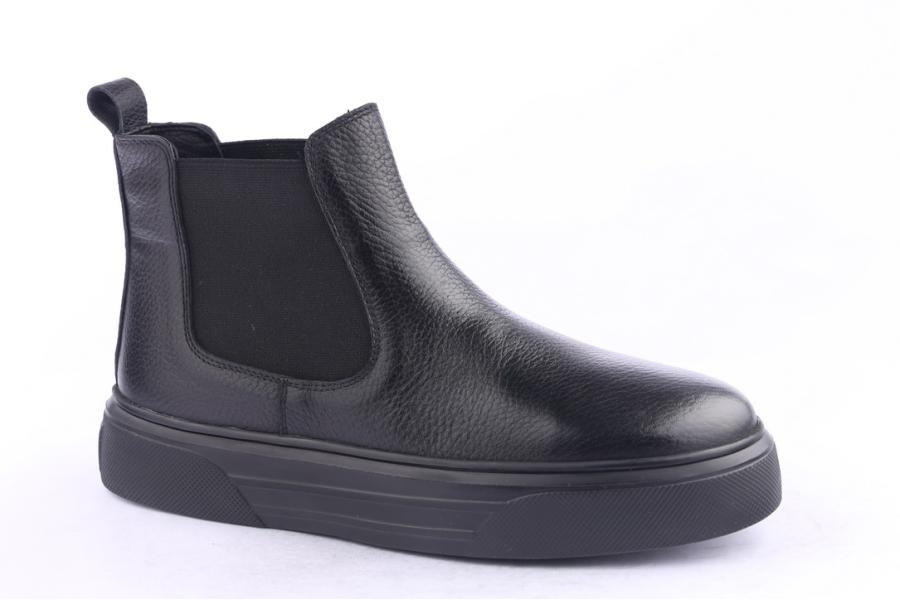 D.moro Shoes Men Leather Ankle Boots For Winter: M059 Black (Wholesale)