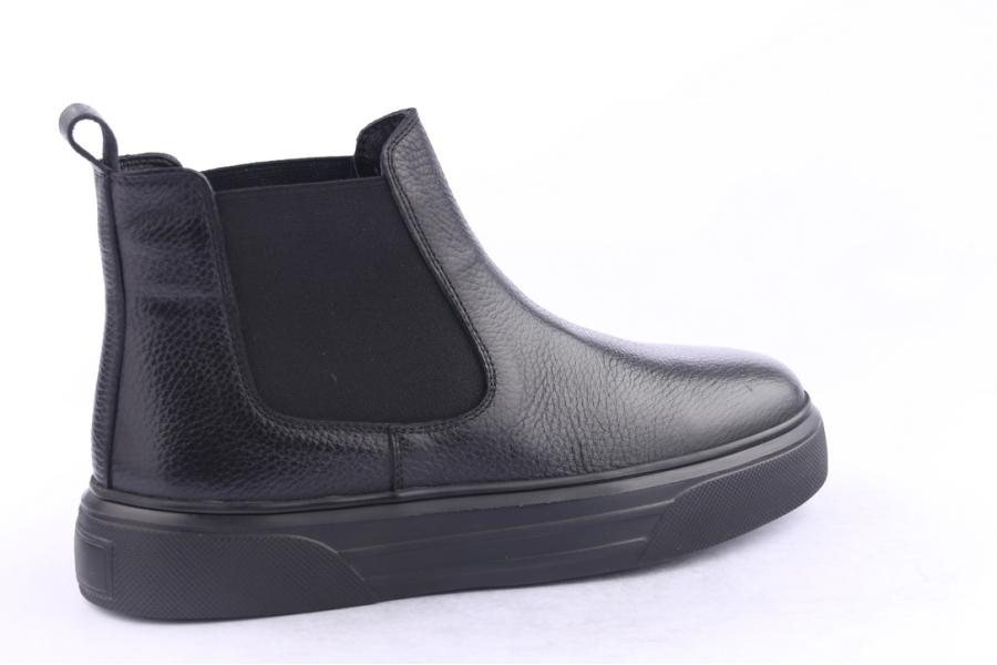 D.moro Shoes Men Leather Ankle Boots For Winter: M059 Black (Wholesale)
