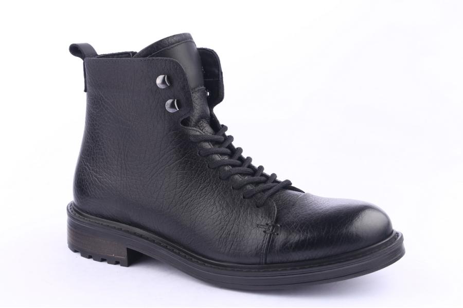 D.moro Shoes Men Leather Ankle Boots For Winter: M06 Black (Wholesale)