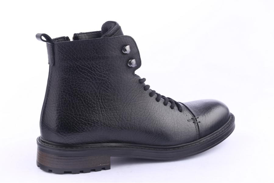 D.moro Shoes Men Leather Ankle Boots For Winter: M06 Black (Wholesale)