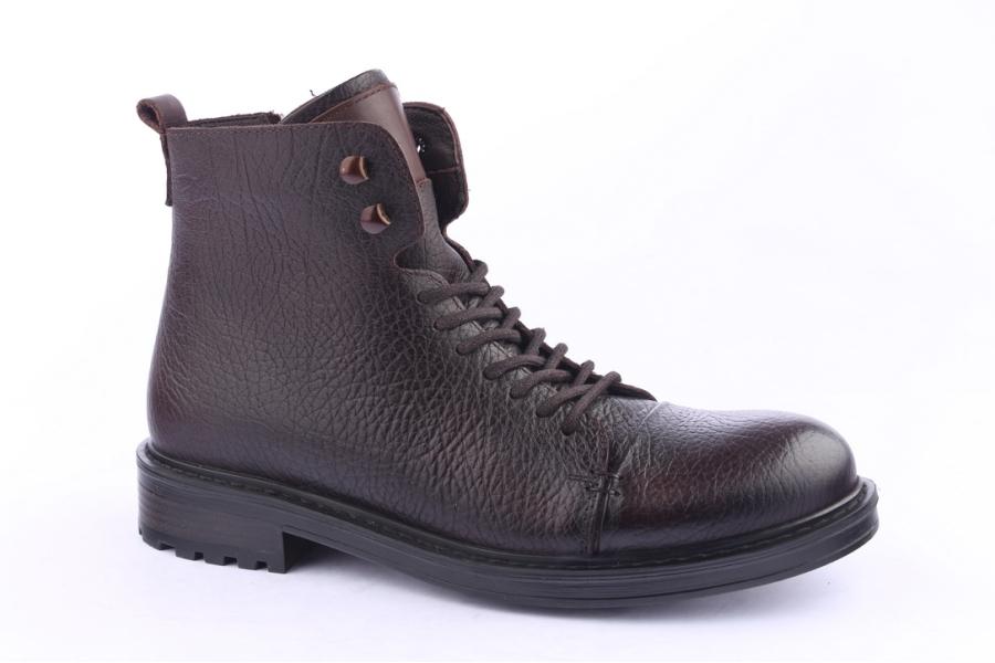D.moro Shoes Men Leather Ankle Boots For Winter: M06 Brown (Wholesale)
