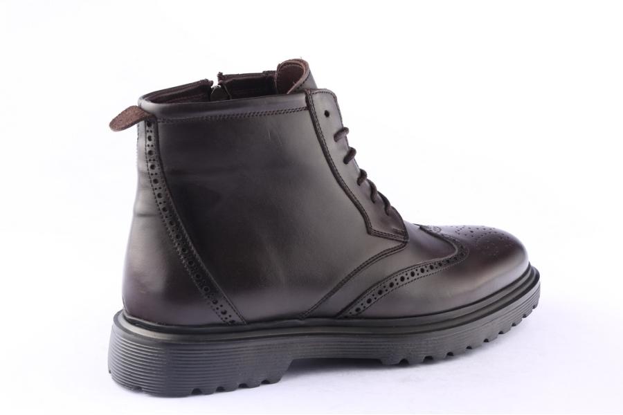 D.moro Shoes Men Leather Ankle Boots For Winter: M064 Brown (Wholesale)