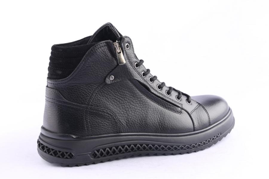 D.moro Shoes Men Leather Ankle Boots For Winter: M066 Black (Wholesale)