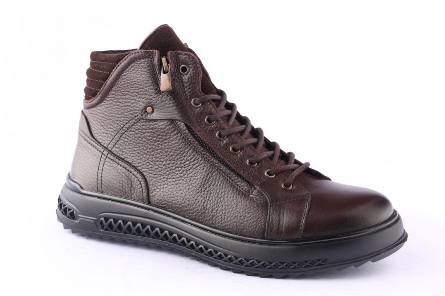 D.moro Shoes Men Leather Ankle Boots For Winter: M066 Brown (Wholesale)