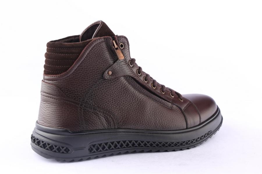 D.moro Shoes Men Leather Ankle Boots For Winter: M066 Brown (Wholesale)