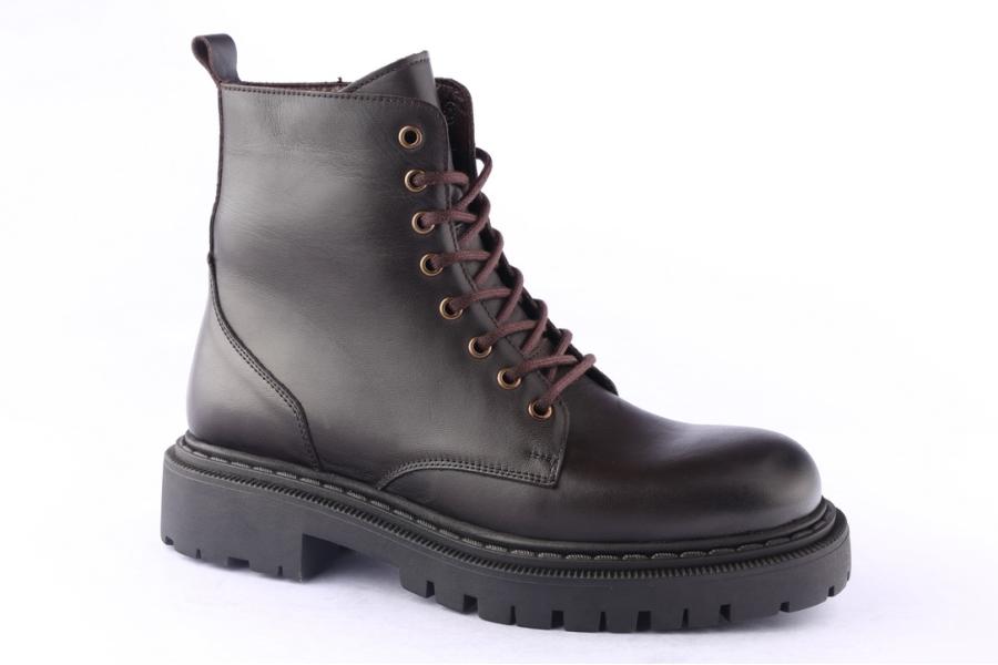 D.moro Shoes Men Leather Ankle Boots For Winter: M067 Brown (Wholesale)