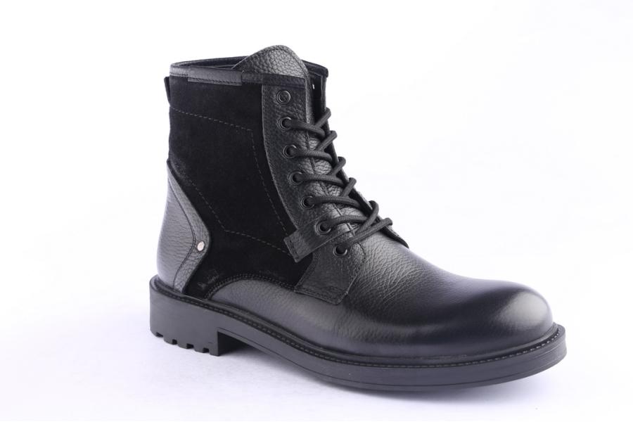 D.moro Shoes Men Leather Ankle Boots For Winter: M069 Black (Wholesale)