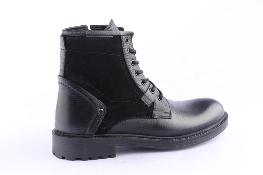 D.moro Shoes Men Leather Ankle Boots For Winter: M069 Black (Wholesale)