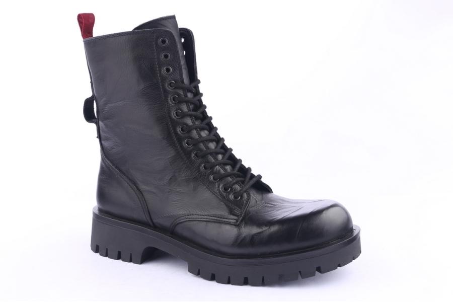 D.moro Shoes Men Leather Ankle Boots For Winter: M07 Black (Wholesale)