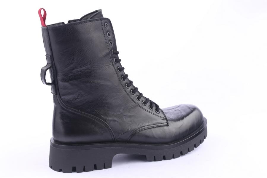 D.moro Shoes Men Leather Ankle Boots For Winter: M07 Black (Wholesale)