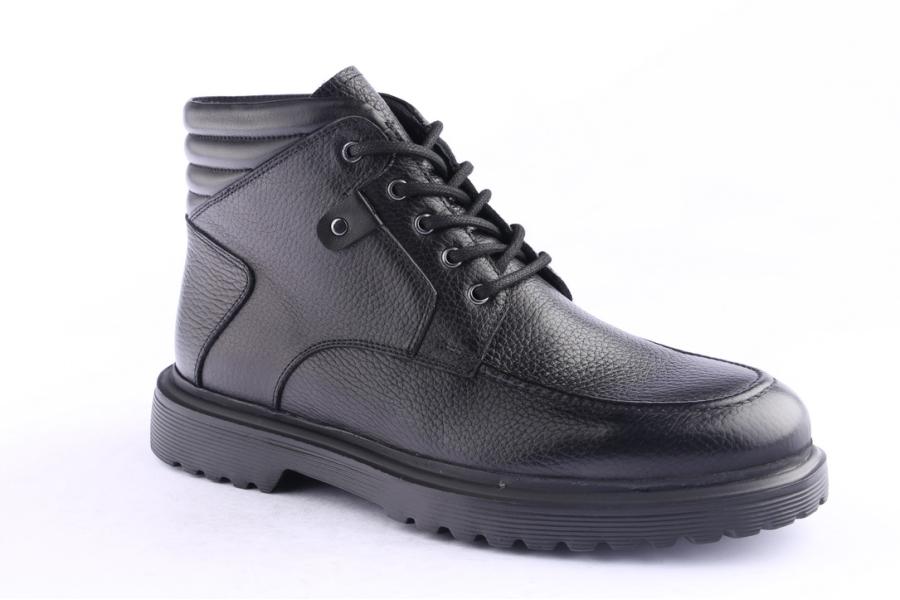 D.moro Shoes Men Leather Ankle Boots For Winter: M071 Black (Wholesale)