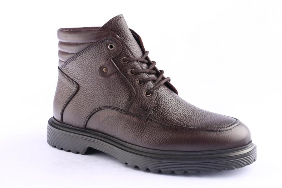 D.moro Shoes Men Leather Ankle Boots For Winter: M071 Brown (Wholesale)
