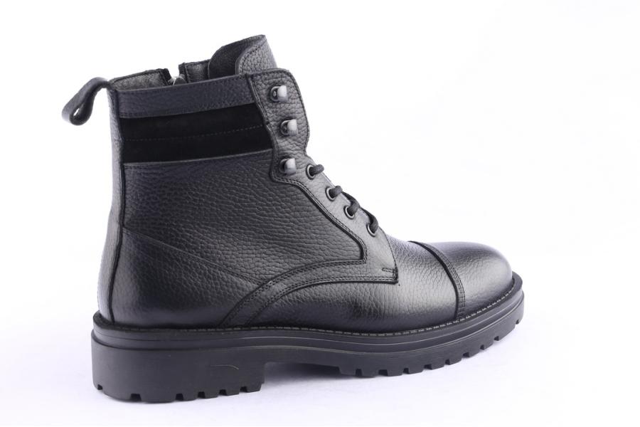 D.moro Shoes Men Leather Ankle Boots For Winter: M074 Black (Wholesale)