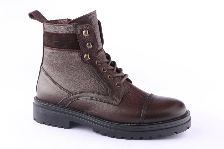 D.moro Shoes Men Leather Ankle Boots For Winter: M074 Brown (Wholesale)