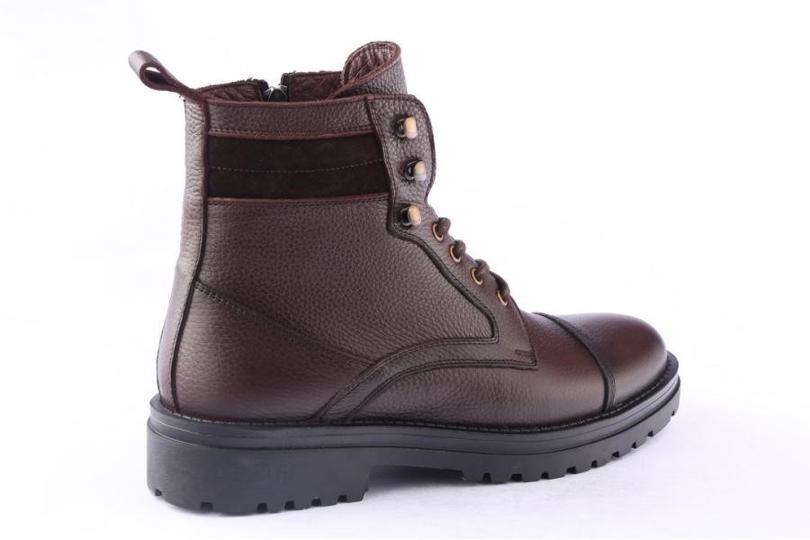 D.moro Shoes Men Leather Ankle Boots For Winter: M074 Brown (Wholesale)