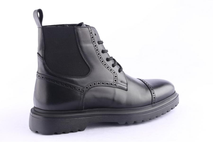 D.moro Shoes Men Leather Ankle Boots For Winter: M075 Black (Wholesale)