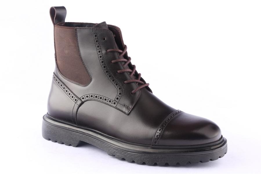 D.moro Shoes Men Leather Ankle Boots For Winter: M075 Brown (Wholesale)