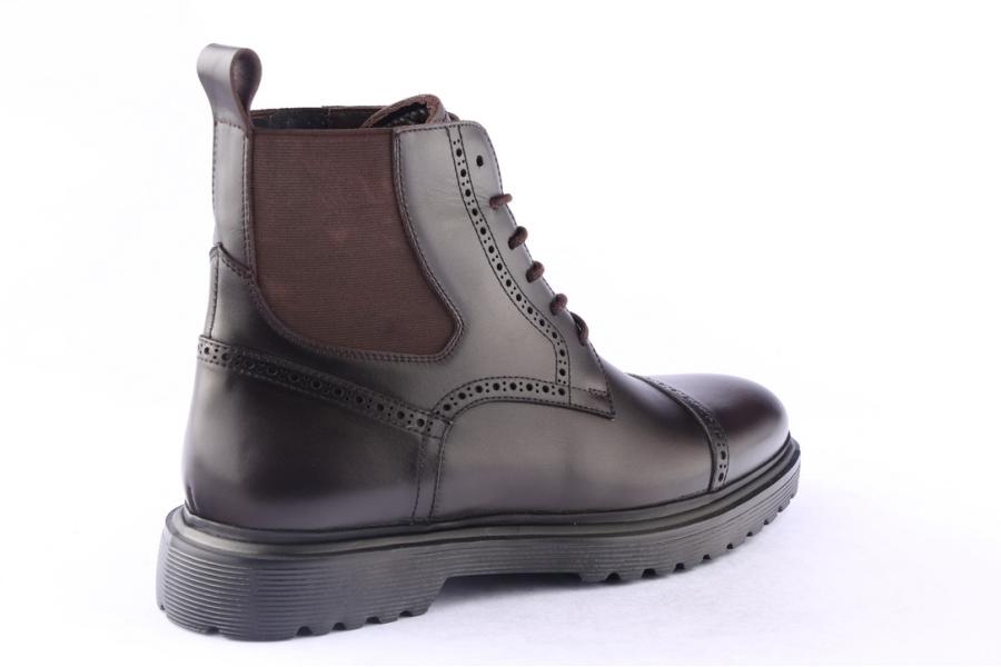 D.moro Shoes Men Leather Ankle Boots For Winter: M075 Brown (Wholesale)