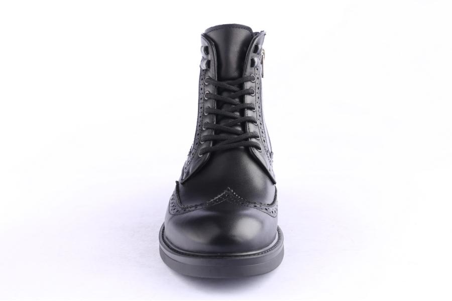 D.moro Shoes Men Leather Ankle Boots For Winter: M076 Black (Wholesale)