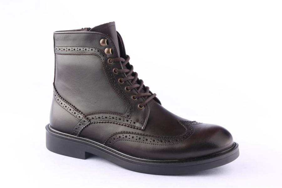 D.moro Shoes Men Leather Ankle Boots For Winter: M076 Brown (Wholesale)