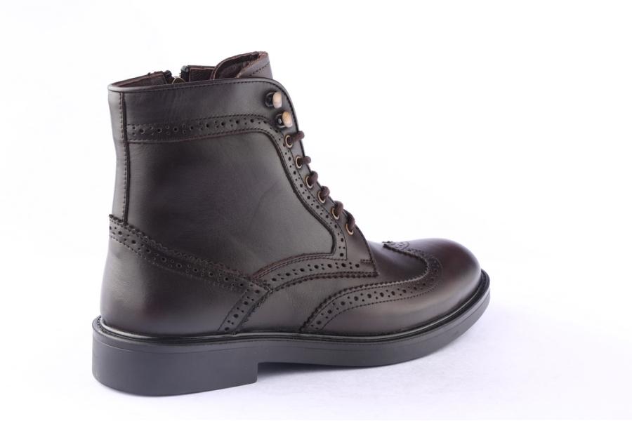 D.moro Shoes Men Leather Ankle Boots For Winter: M076 Brown (Wholesale)
