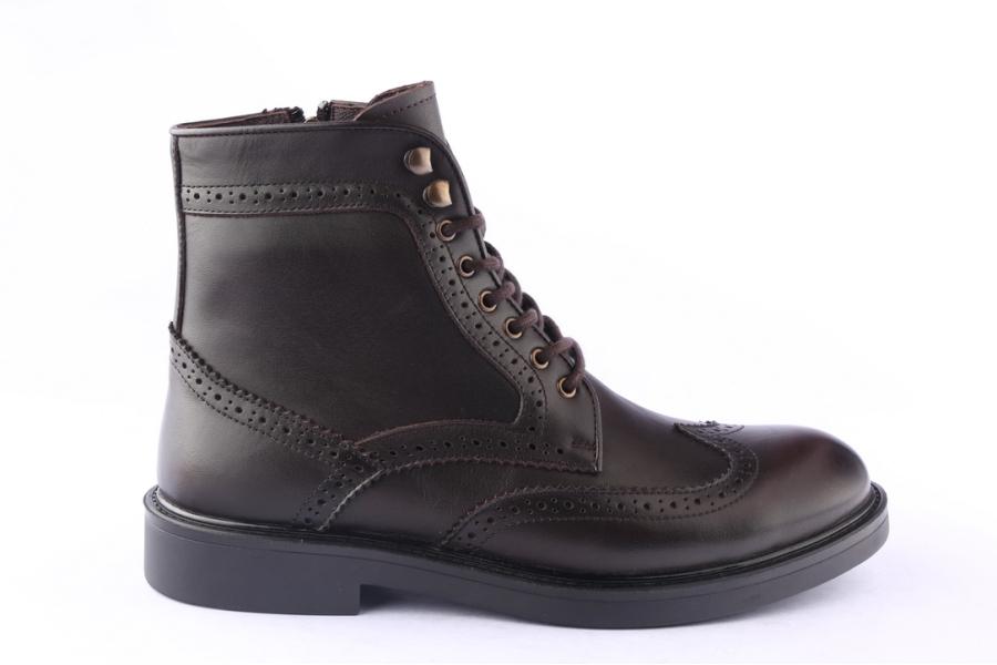 d.moro shoes Men Leather Ankle Boots for Winter: M076 Brown (Wholesale)