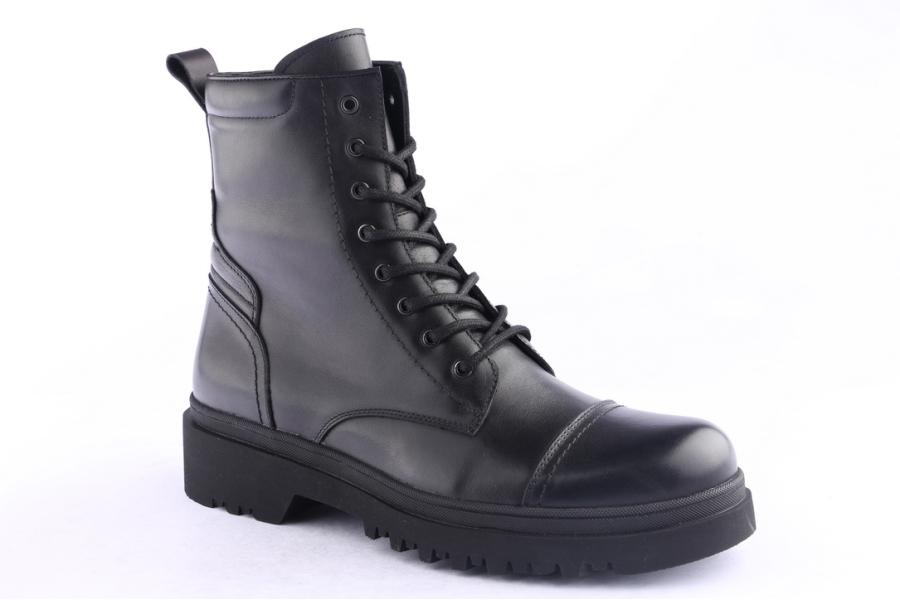 D.moro Shoes Men Leather Ankle Boots For Winter: M077 Black (Wholesale)