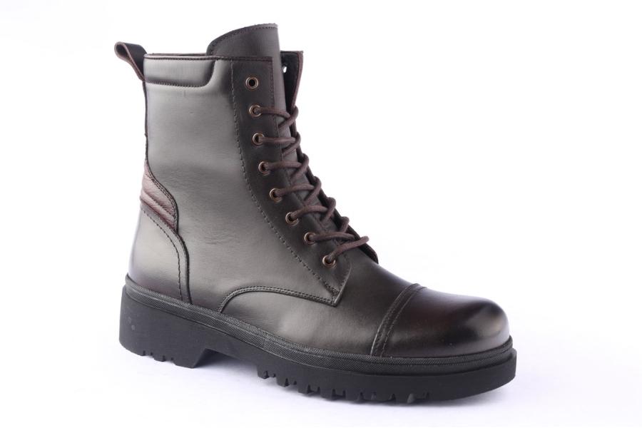 D.moro Shoes Men Leather Ankle Boots For Winter: M077 Brown (Wholesale)