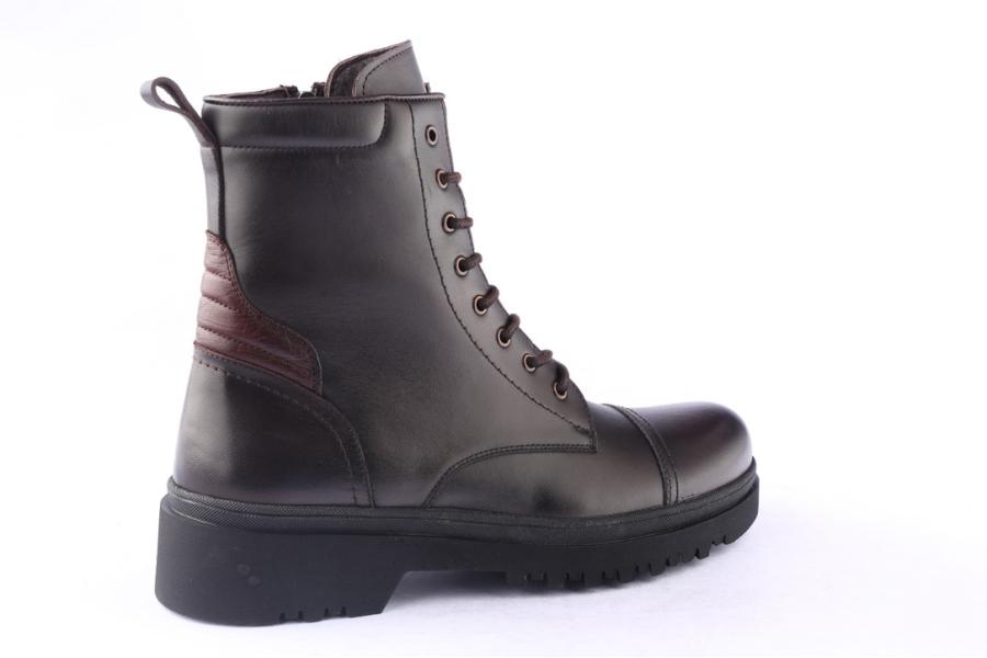 D.moro Shoes Men Leather Ankle Boots For Winter: M077 Brown (Wholesale)
