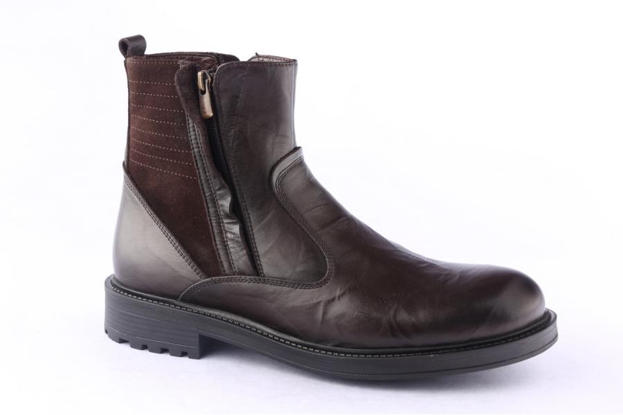 D.moro Shoes Men Leather Ankle Boots For Winter: M078 Brown (Wholesale)