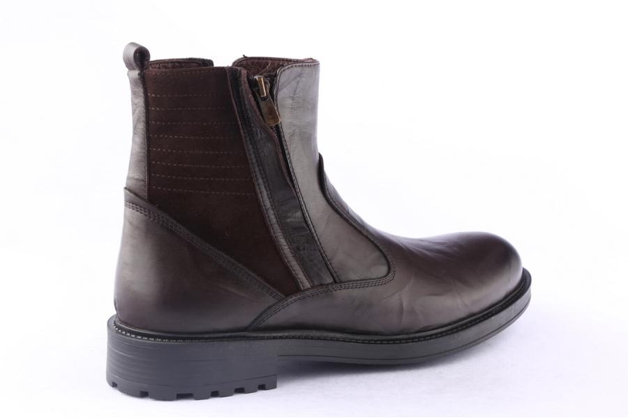 D.moro Shoes Men Leather Ankle Boots For Winter: M078 Brown (Wholesale)