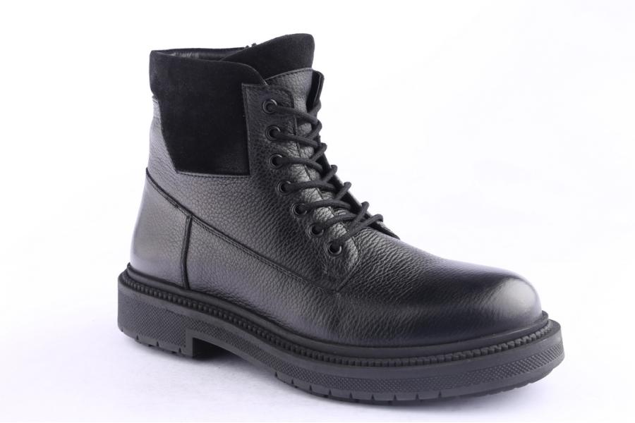 D.moro Shoes Men Leather Ankle Boots For Winter: M080 Black (Wholesale)