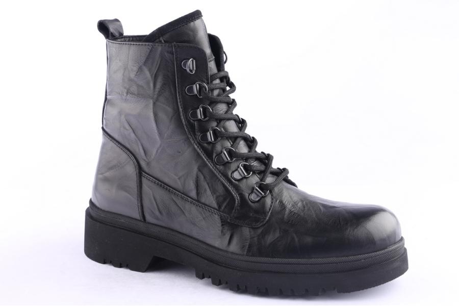 D.moro Shoes Men Leather Ankle Boots For Winter: M081 Black (Wholesale)
