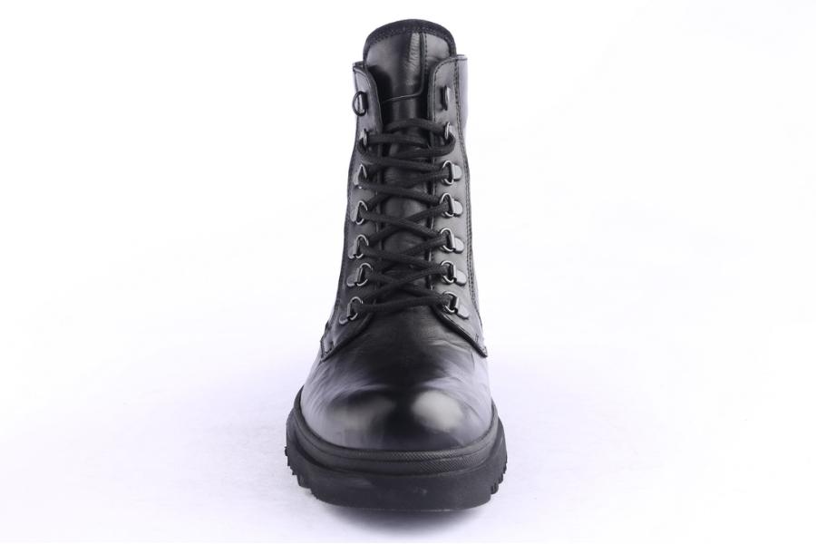 D.moro Shoes Men Leather Ankle Boots For Winter: M081 Black (Wholesale)