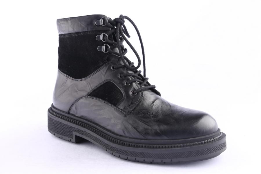 D.moro Shoes Men Leather Ankle Boots For Winter: M083 Black (Wholesale)