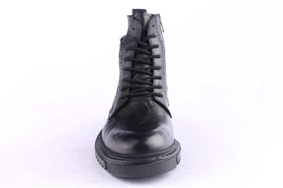 D.moro Shoes Men Leather Ankle Boots For Winter: M084 Black (Wholesale)