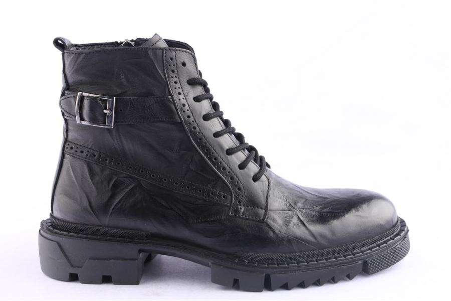 d.moro shoes Men Leather Ankle Boots for Winter: M084 Black (Wholesale)