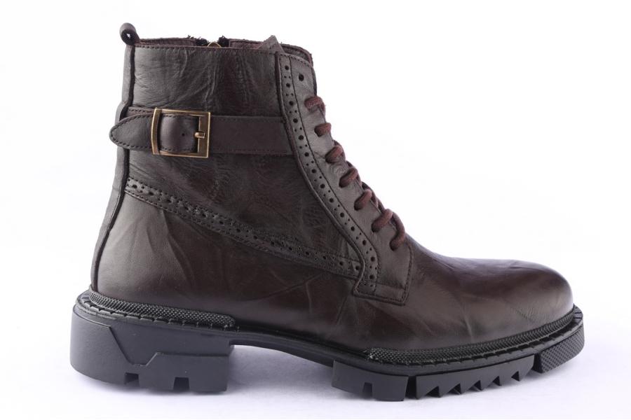 d.moro shoes Men Leather Ankle Boots for Winter: M084 Brown (Wholesale)