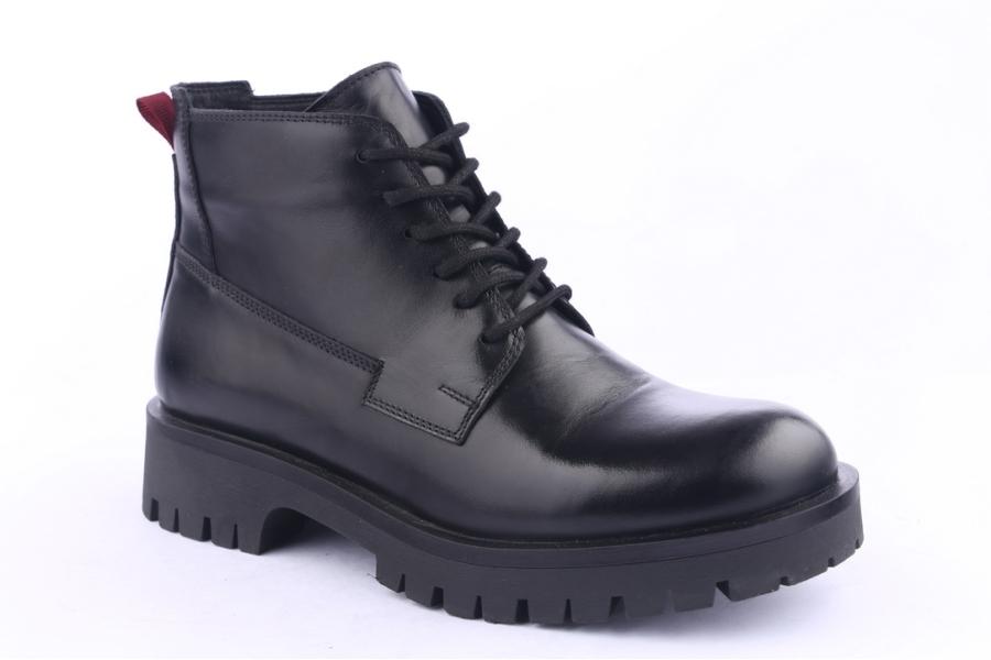 D.moro Shoes Men Leather Ankle Boots For Winter: M09 Black (Wholesale)