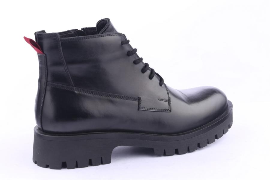 D.moro Shoes Men Leather Ankle Boots For Winter: M09 Black (Wholesale)