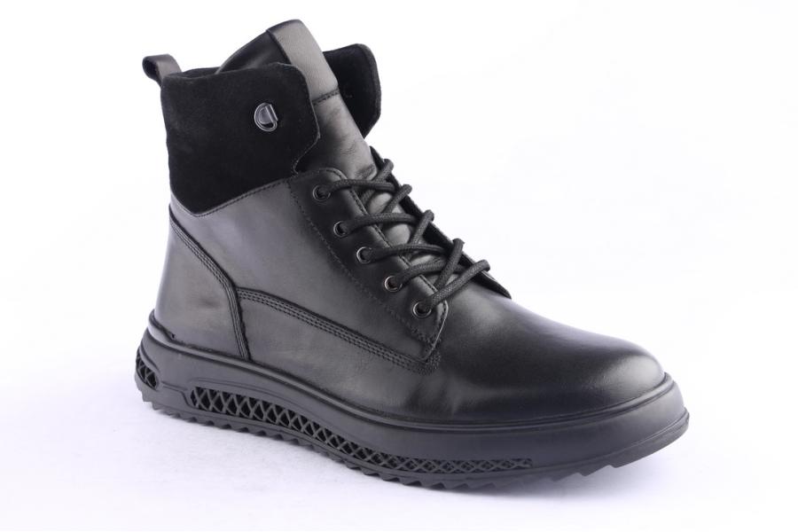 D.moro Shoes Men Leather Ankle Boots For Winter: M090 Black (Wholesale)