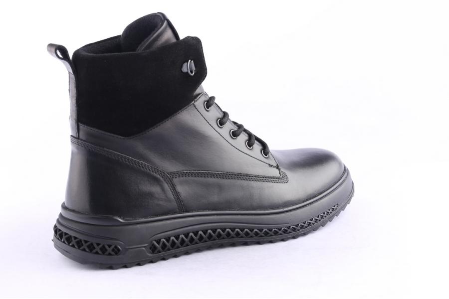 D.moro Shoes Men Leather Ankle Boots For Winter: M090 Black (Wholesale)