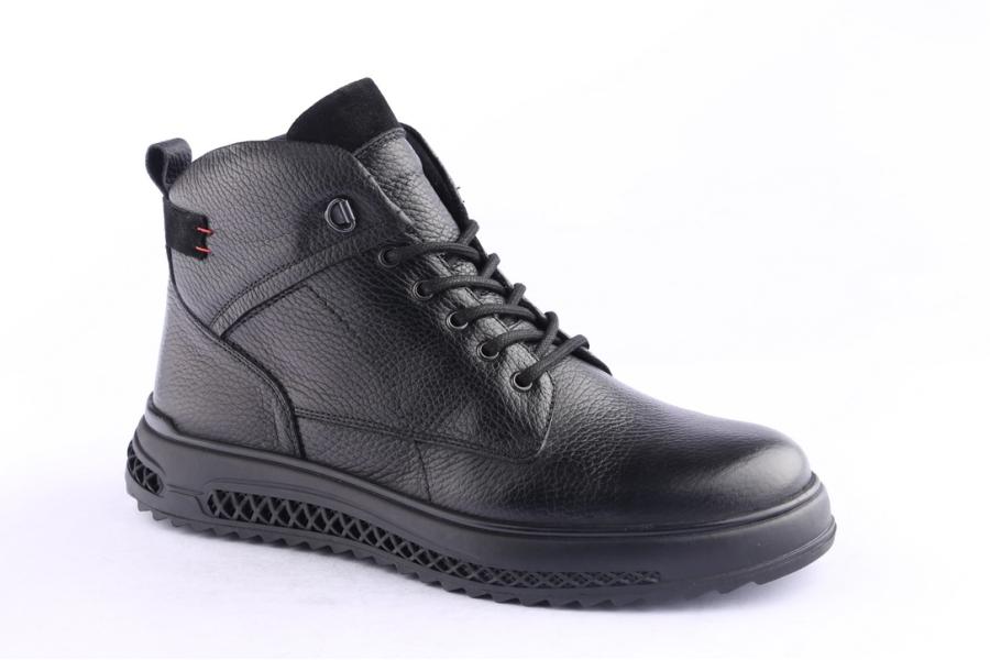 D.moro Shoes Men Leather Ankle Boots For Winter: M091 Black (Wholesale)