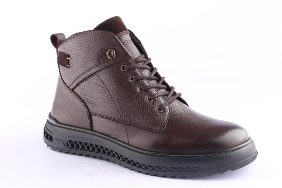 D.moro Shoes Men Leather Ankle Boots For Winter: M091 Brown (Wholesale)
