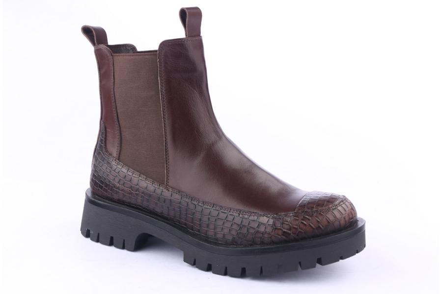 D.moro Shoes Men Leather Ankle Boots For Winter: M10 Brown (Wholesale)