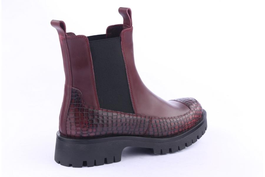 D.moro Shoes Men Leather Ankle Boots For Winter: M10 Burgundy (Wholesale)