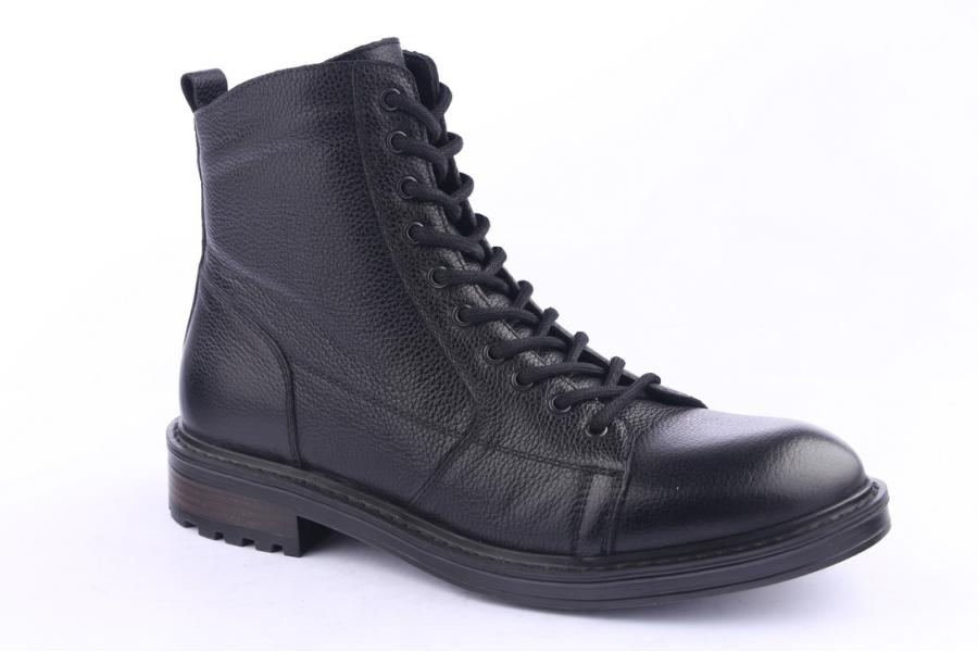 D.moro Shoes Men Leather Ankle Boots For Winter: M11 Black (Wholesale)