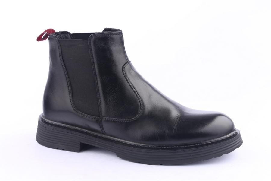 D.moro Shoes Men Leather Ankle Boots For Winter: M13 Black (Wholesale)