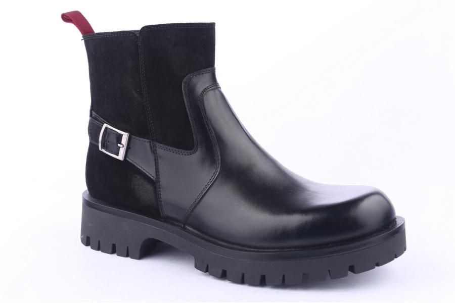 D.moro Shoes Men Leather Ankle Boots For Winter: M14 Black (Wholesale)